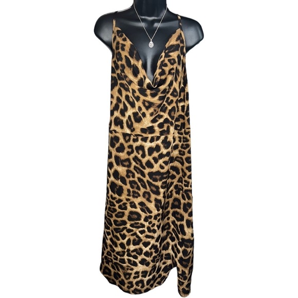 Shein Curve Leopard Print Midi Dress 4XL - Picture 1 of 9